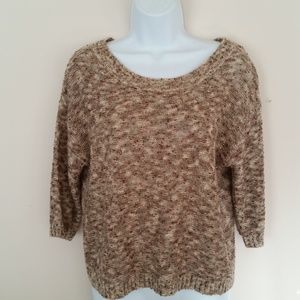 Daniel Cremieux Dressy Scoop Neck Sweater with Gold Highlights Size Medium